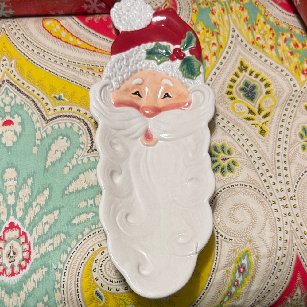 Fitz and Floyd 2007 Santa Claus Snack Therapy Holiday Server